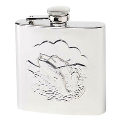 Herbertz Pocket Flask 177ml, Stainless Steel, Fish