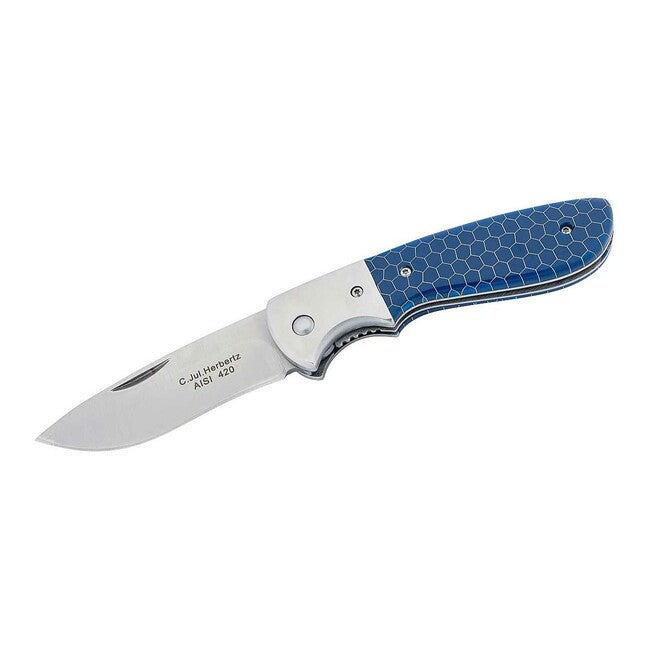Herbertz 8cm taschenmesser Kunstharz, blau, wabenförmige Oberfläche