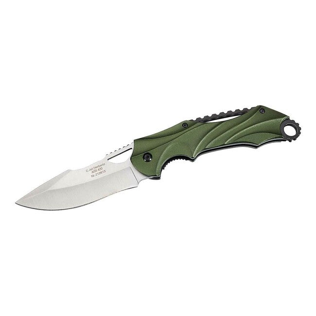 Herbertz taschenmesser 9,2 cm, grün, Aluminium