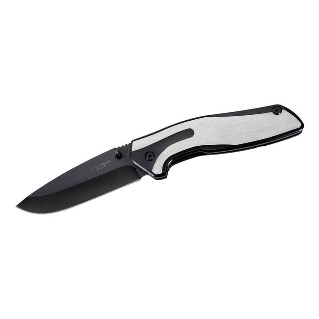 Herbertz taschenmesser 9,3 cm, vollstahl schwarz-silber