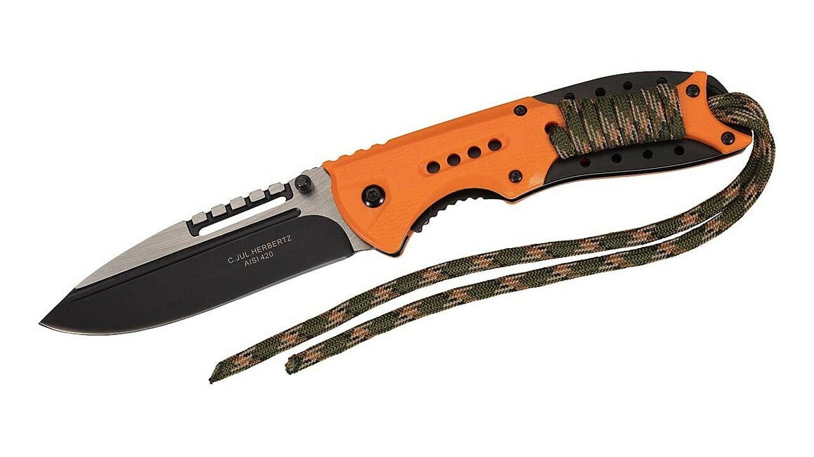 Herbertz 9,7 cm taschenmesser, schwarz-orange, kunststoff