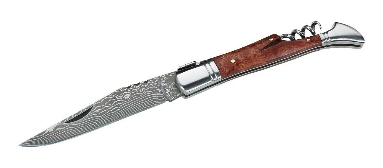 Herbertz taschenmesser 9,7 cm Damast Quittenholz rostfreier Stahl Korkenzieher