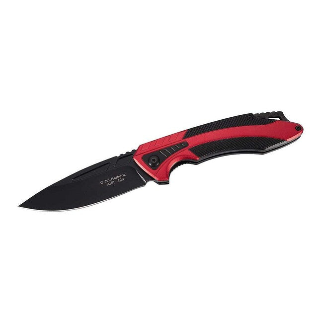 Herbertz taschenmesser 9cm, aluminium rot-schwarz