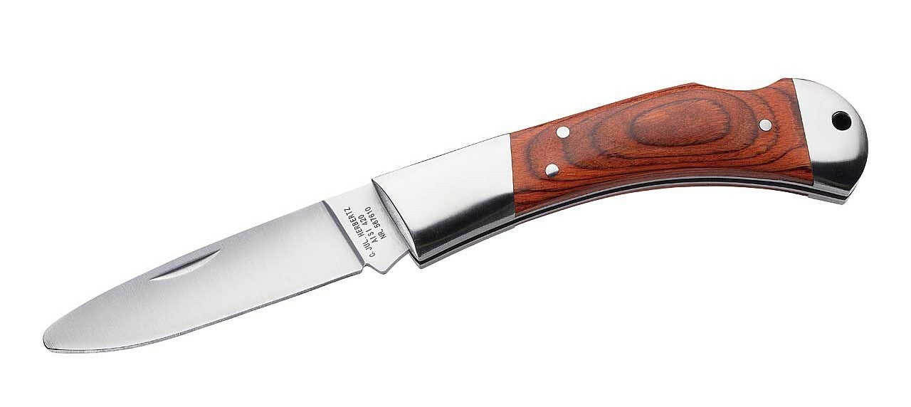 Herbertz taschenmesser 7,6 cm Pakkaholz rostfreier Stahl