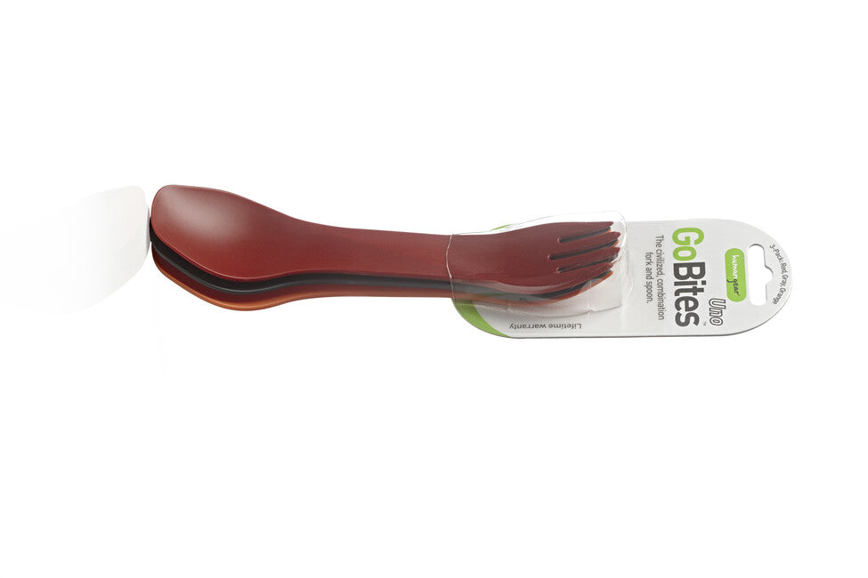 Humangear GoBites UNO besteck 3 Stück rot, grau, orange