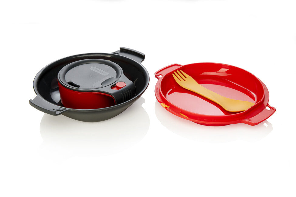 Humangear GoKit lunchbox deluxe holzkohle rot