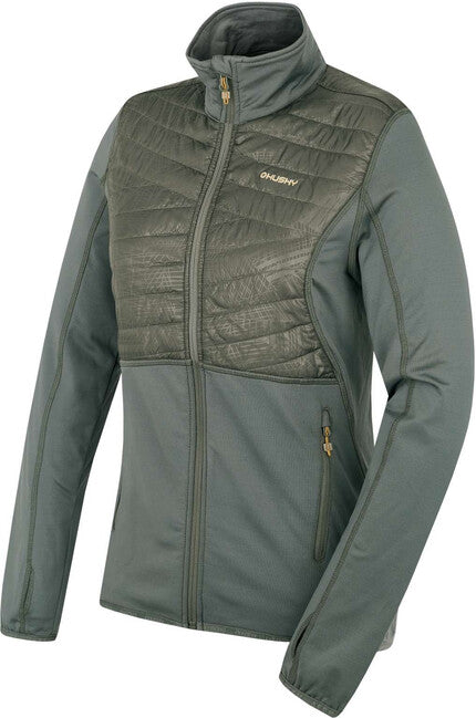 HUSKY Airy Damen-Sweatshirt mit Reißverschluss, dunkelgrau grün