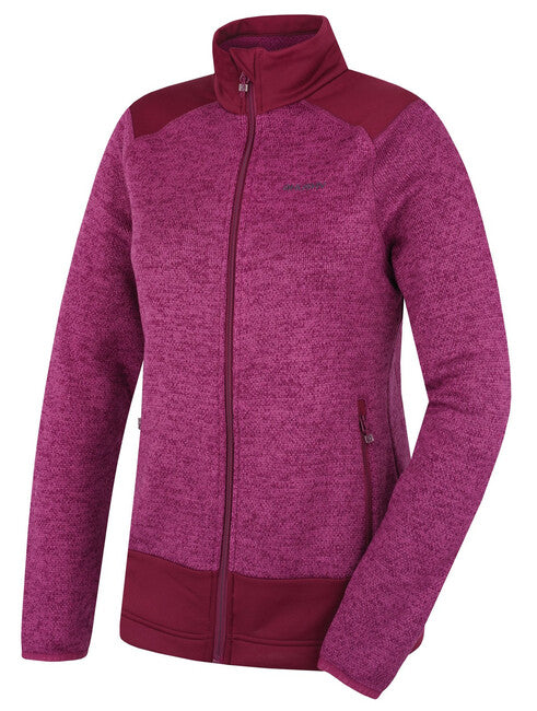 HUSKY Alan Damen-Fleecepullover mit Reißverschluss, dunkelmagenta