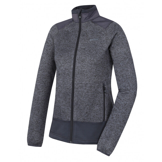 HUSKY Alan γυναικείο fleece πουλόβερ με φερμουάρ, σκούρο γκρι
