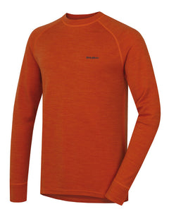 HUSKY Aron men's merino hoodie, brick