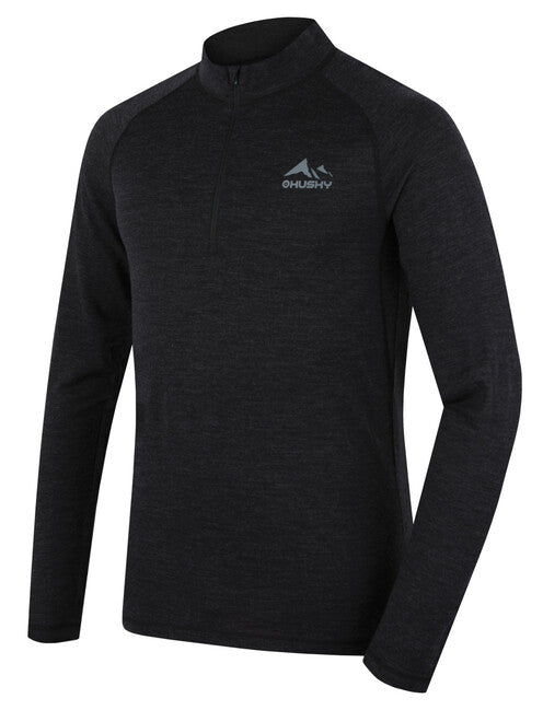 HUSKY termopradlo Merino T-Shirt dl Merow Zips M, schwarz