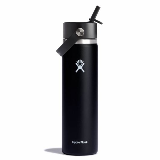 Hydro Flask Breite Thermosflasche mit Mundstück 24 OZ Wide Flex Straw Cap, schwarz