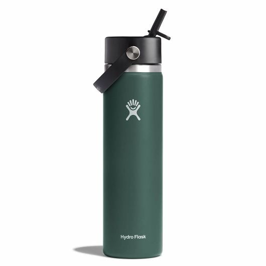 Hydro Flask Wide Flex Straw Cap Breite Thermosflasche mit Mundstück 24 OZ, tanne
