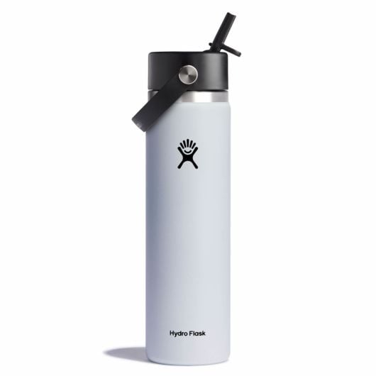 Hydro Flask Wide Flex Straw Cap Breite Thermosflasche mit Mundstück 24 OZ, weiß