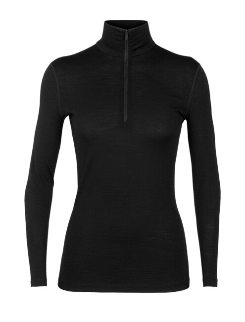 Icebreaker Oasis 200 thermo-kapuzenpullover mit reißverschluss, schwarz