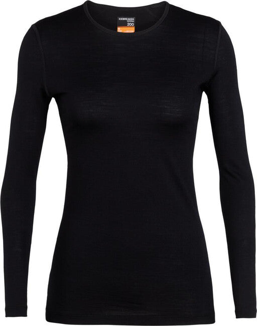 Icebreaker 200 Oasis damen long sleeve thermal T-shirt, schwarz