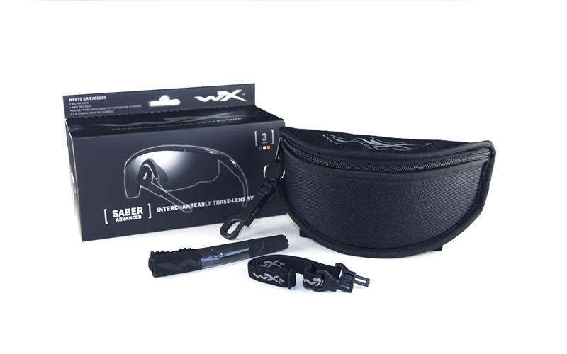 WILEY X Sabre Advance schutzbrille mit wechselgläsern, schwarz