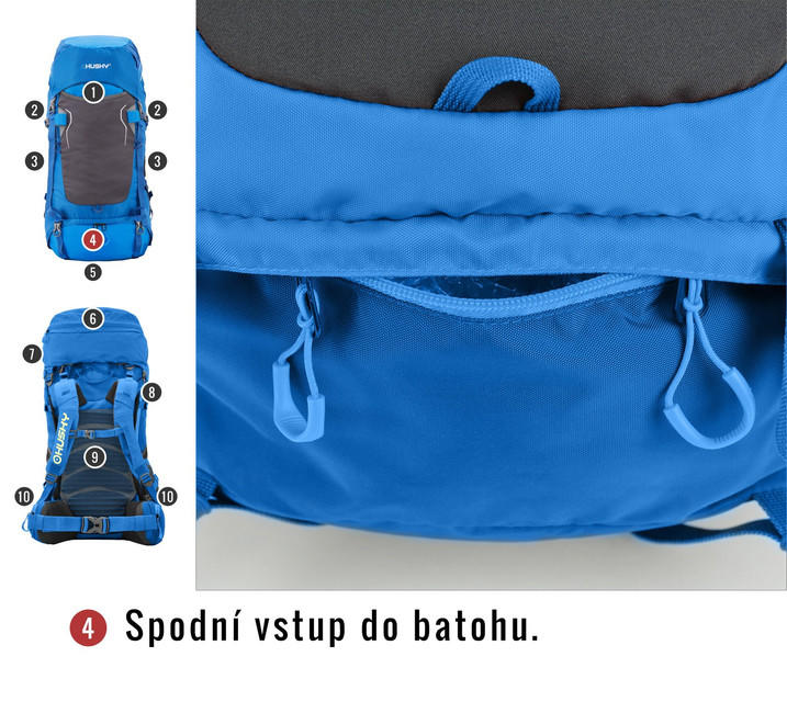HUSKY Ultralight Rony New Backpack 50l, Black