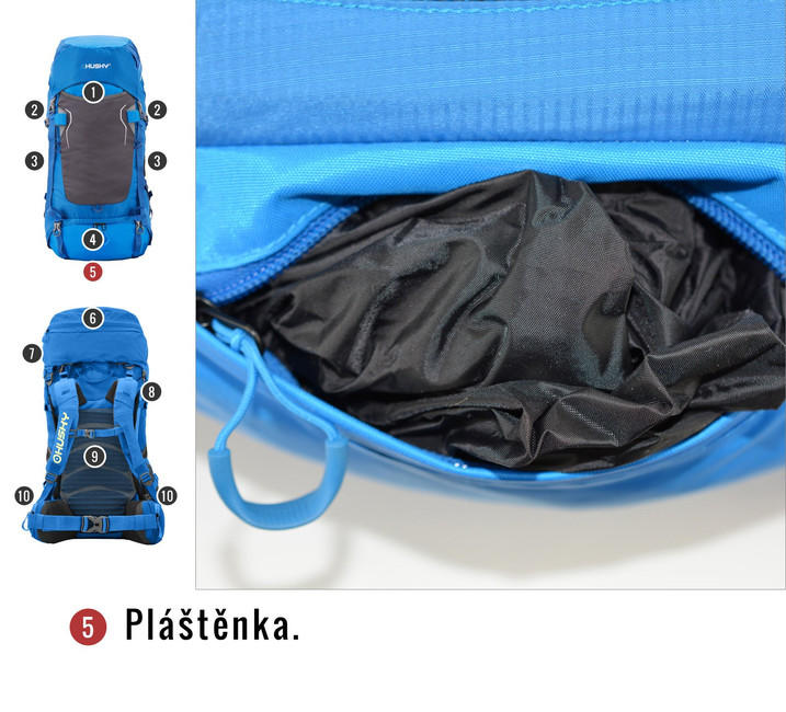 HUSKY Ultralight Rony New Backpack 50l, Black