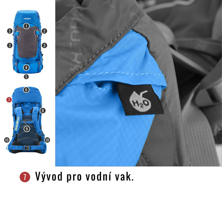 HUSKY Ultralight Rony New 50L Backpack, Blue