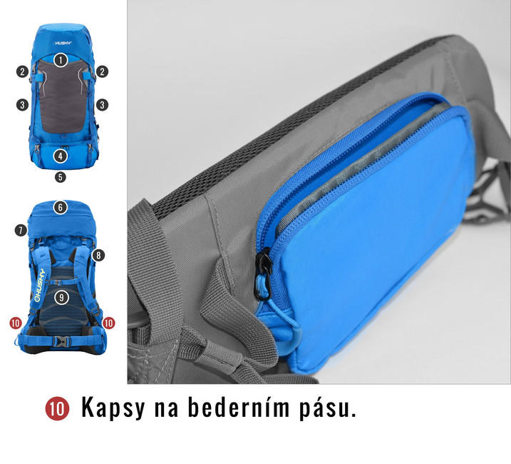 HUSKY Ultralight Rony New 50L Backpack, Blue