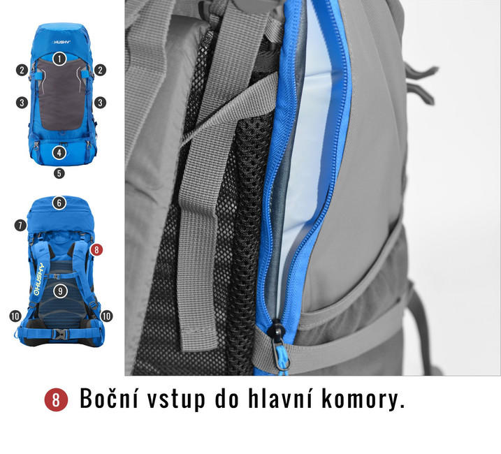 HUSKY Ultralight Rony New Backpack 50L, Burgundy