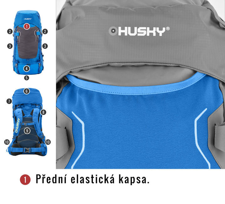 HUSKY Ultralight Rony New Backpack 50L, Burgundy