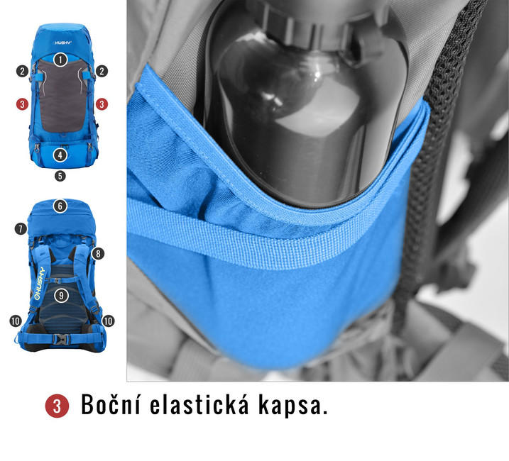 HUSKY Ultralight Rony New Backpack 50L, Burgundy