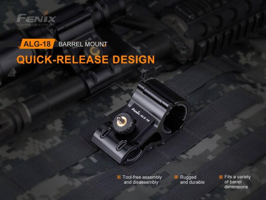 Fenix ALG-18 schnellverschlusshalter für taschenlampe, schwarz