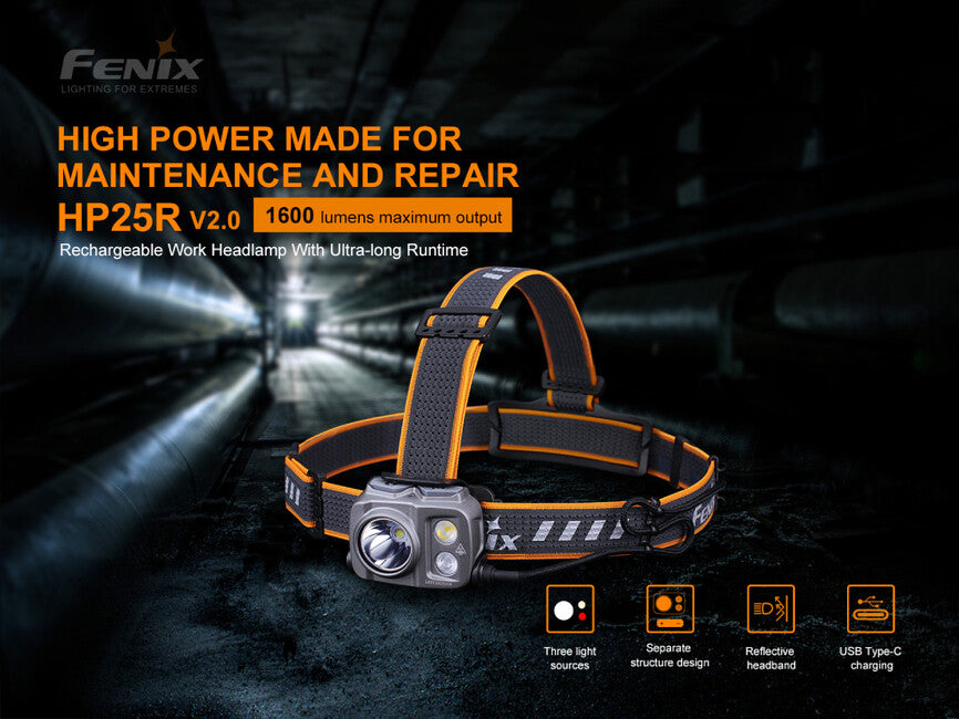 Fenix HP25R V2.0 Wiederaufladbare Stirnlampe