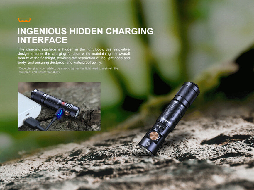 Fenix E05R Rechargeable Mini Flashlight, Brown