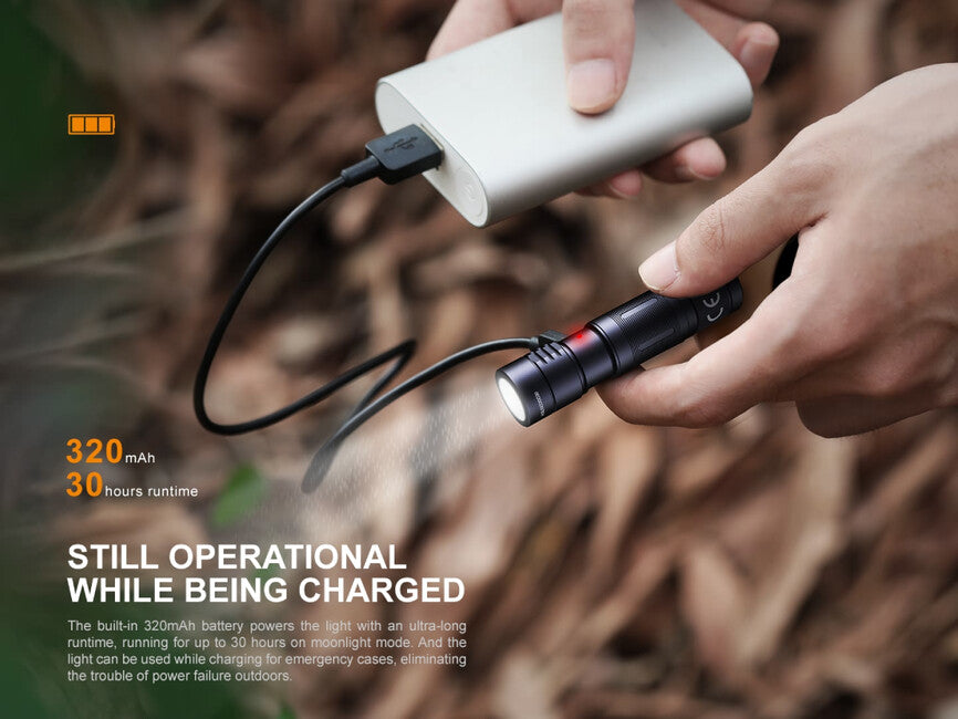 Fenix E05R Rechargeable Mini Flashlight, Brown