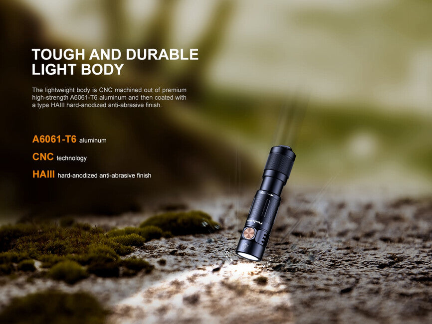 Fenix E05R Rechargeable Mini Flashlight, Black
