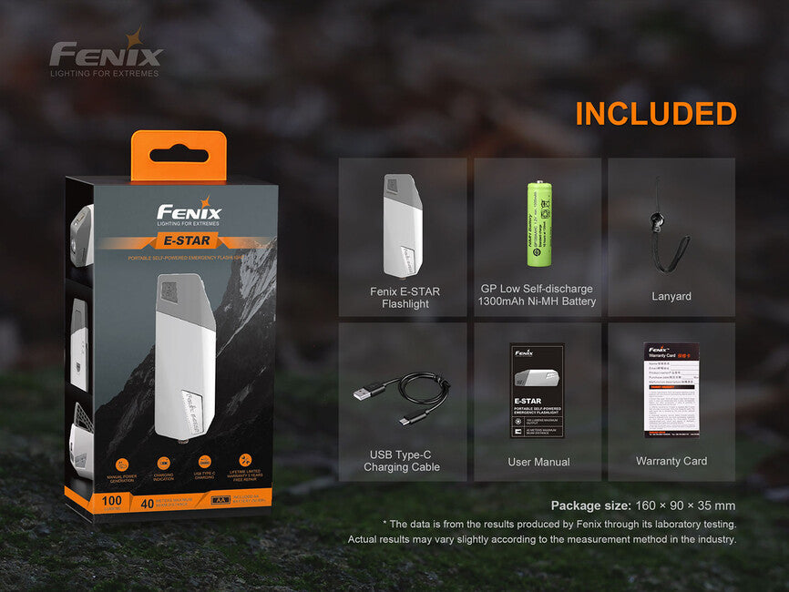 Fenix E-STAR φακός με δυναμό