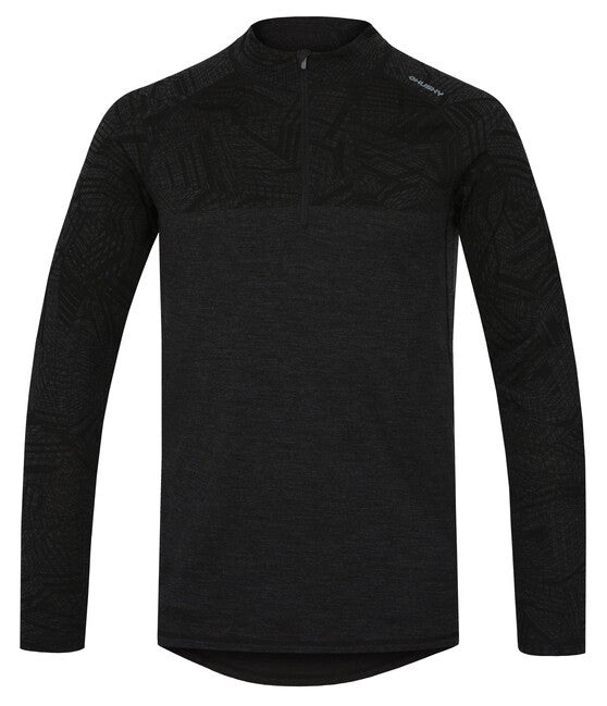 HUSKY Merino Men's Thermal Turtleneck with Zip, Black