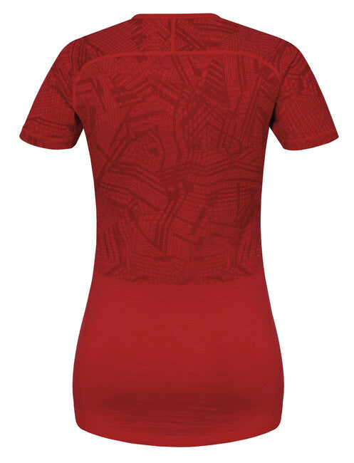HUSKY Merino termopradlo Damen-T-Shirt Kurzarm rot
