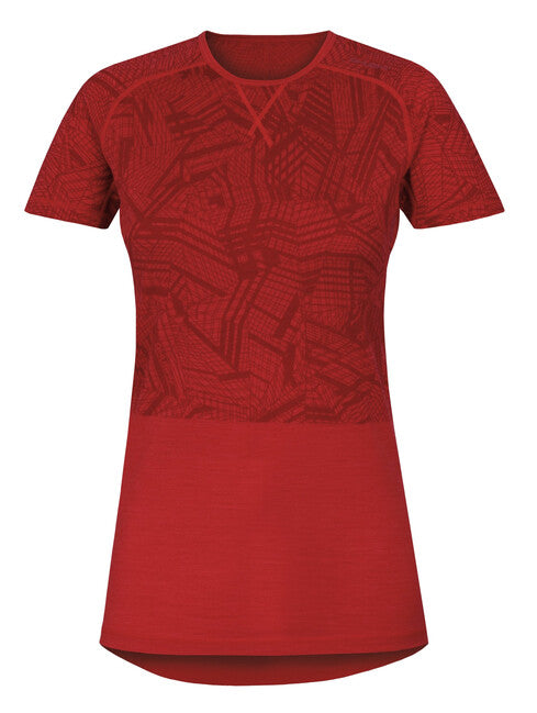 HUSKY Merino termopradlo Damen-T-Shirt Kurzarm rot