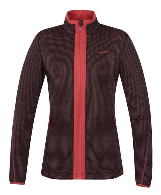 HUSKY Artic Zip γυναικείο φούτερ με φερμουάρ, σκούρο γκρι/μπορντό