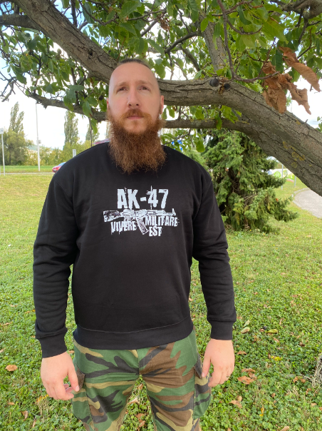DRAGOWA herren-Sweatshirt Seneca AK-47, schwarz 300g/m2