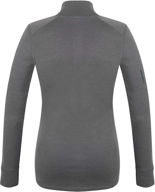 HUSKY Aron Damen-Merino-Sweatshirt Zip, dk. grey green