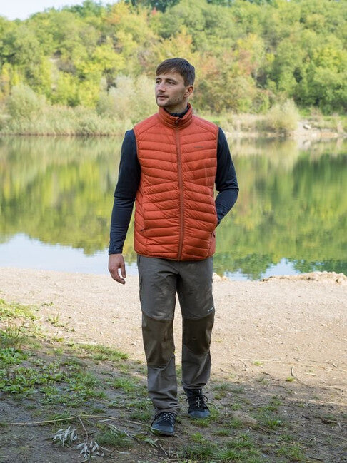 HUSKY Dresles Men's Down Vest, Brick Orange