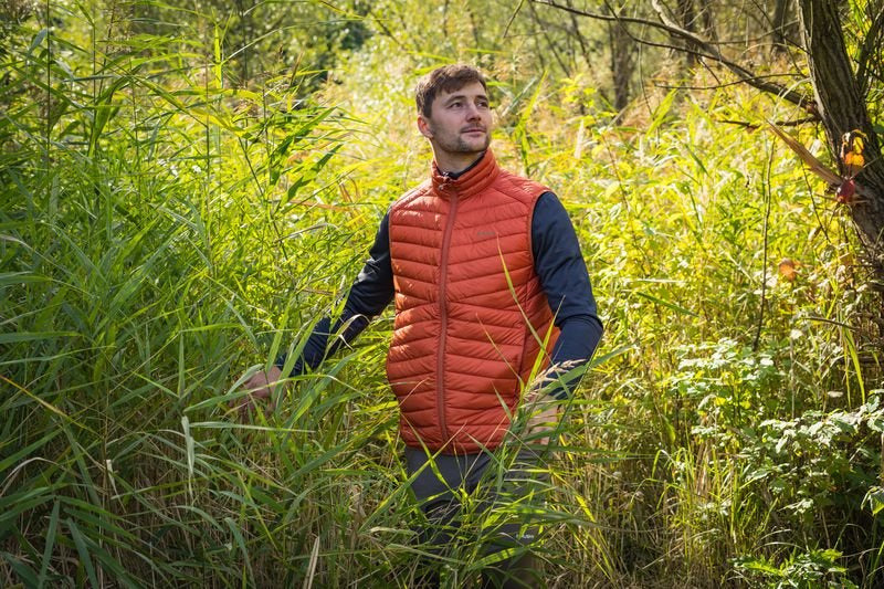 HUSKY Dresles Men's Down Vest, Dark Grey Green