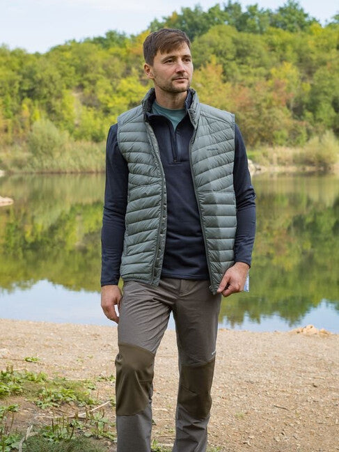 HUSKY Dresles Men's Down Vest, Dark Grey Green