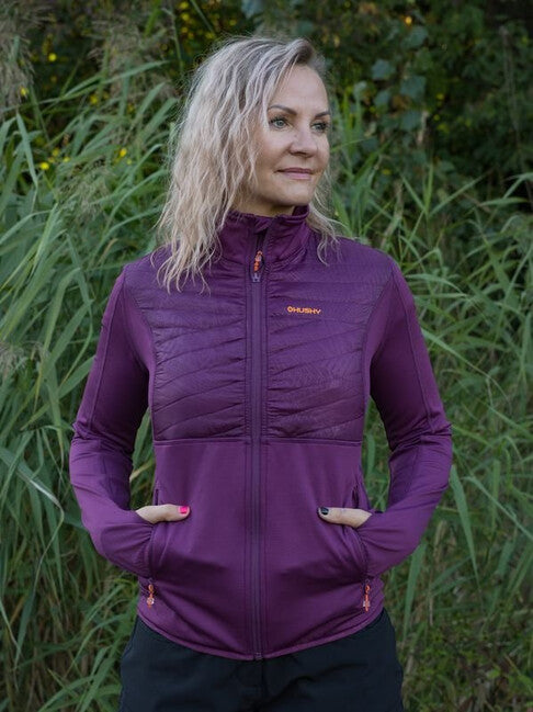 HUSKY Airy women's zip sweatshirt, burgundy
