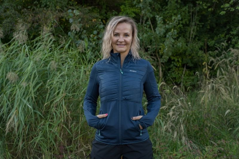 HUSKY Airy Damen-Sweatshirt mit Reißverschluss, dunkelgrau grün