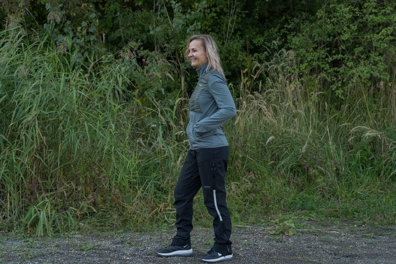 HUSKY Airy Damen-Sweatshirt mit Reißverschluss, dunkelgrau grün