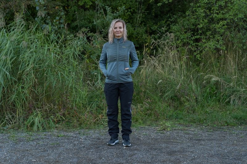 HUSKY Airy Damen-Sweatshirt mit Reißverschluss, dunkelgrau grün