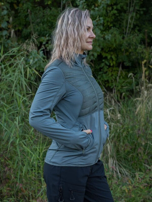 HUSKY Airy Damen-Sweatshirt mit Reißverschluss, dunkelgrau grün