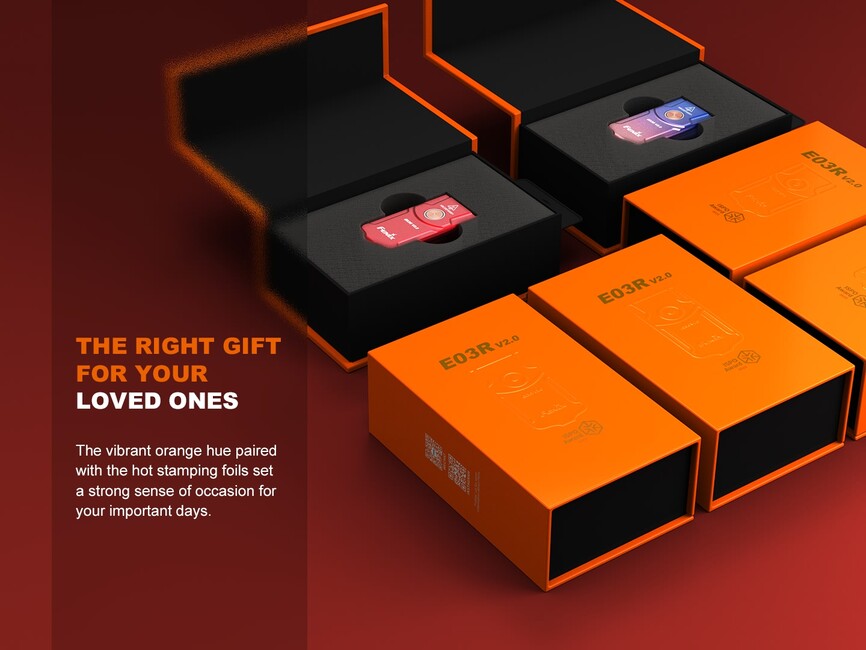 Fenix E03R V2.0 wiederaufladbare Taschenlampe GE, rot