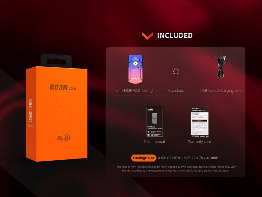 Fenix E03R V2.0 wiederaufladbare Taschenlampe GE, rot
